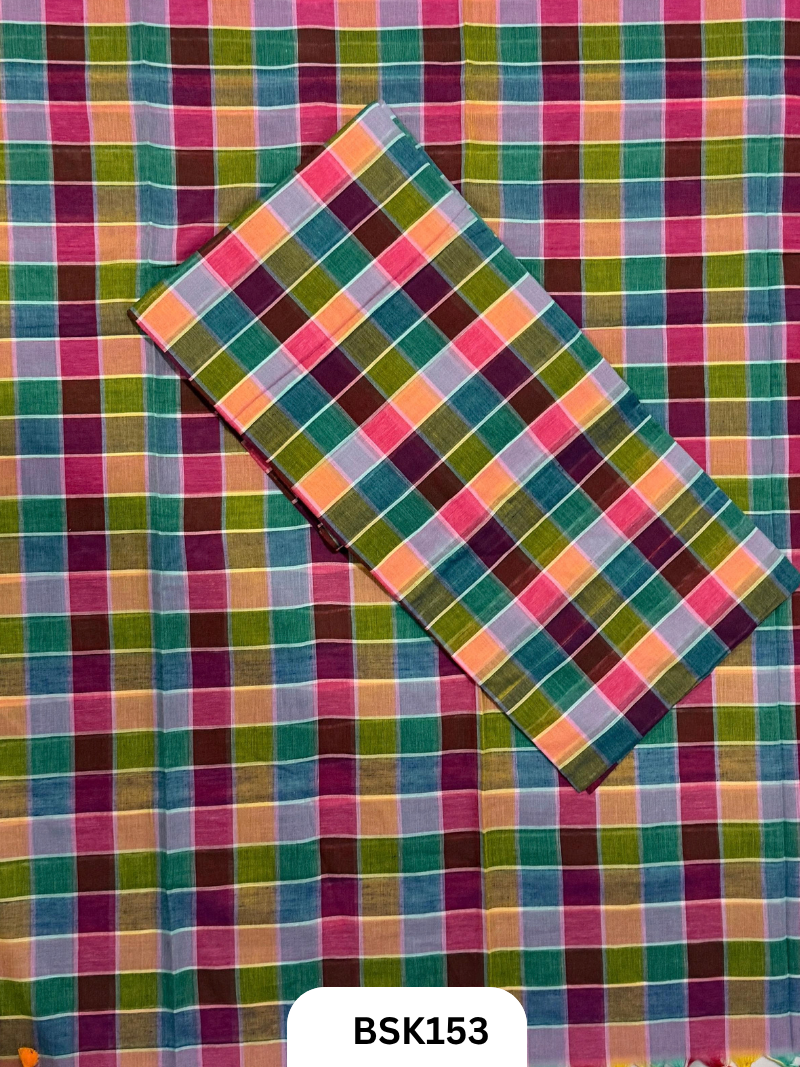 Mul Cotton Checks Top Duppata -2.5Mtr