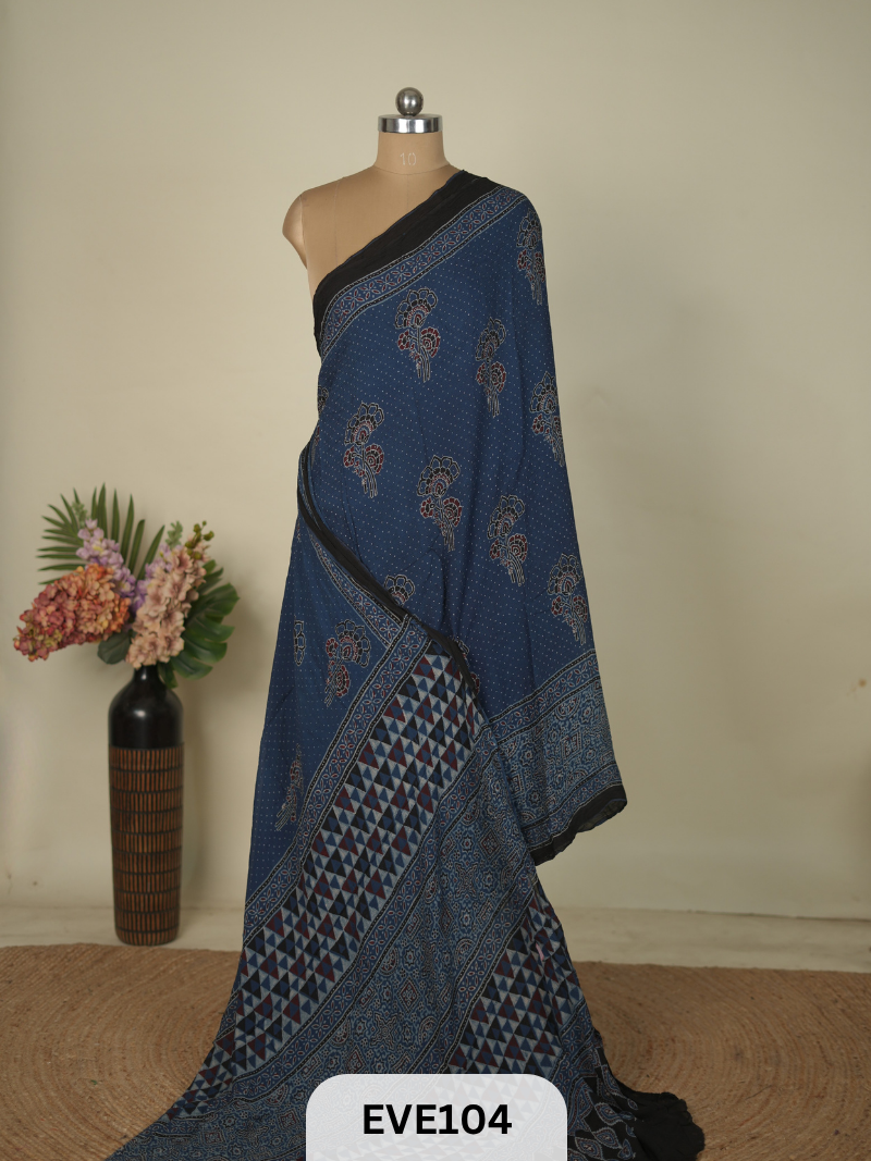 CHINON CHIFFON AJRAKH HANDBLOCK