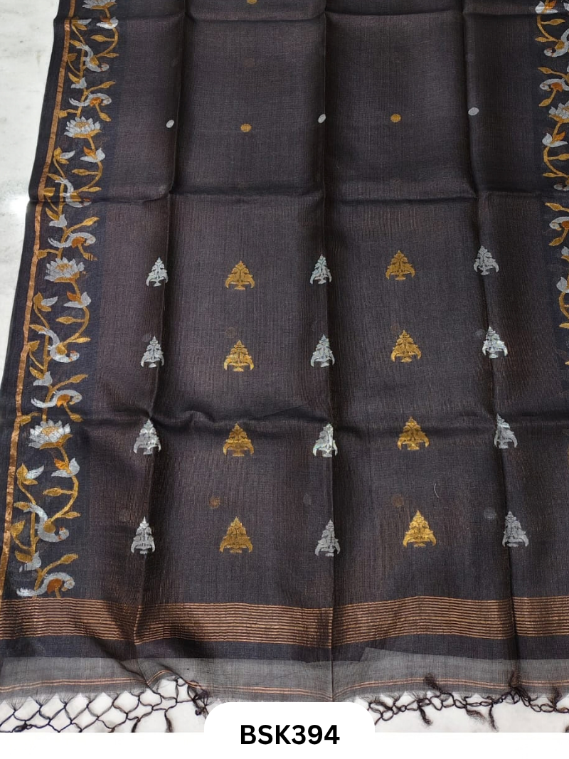 Pure Gicha By Gicha Tussar Silk with Jamdani weave