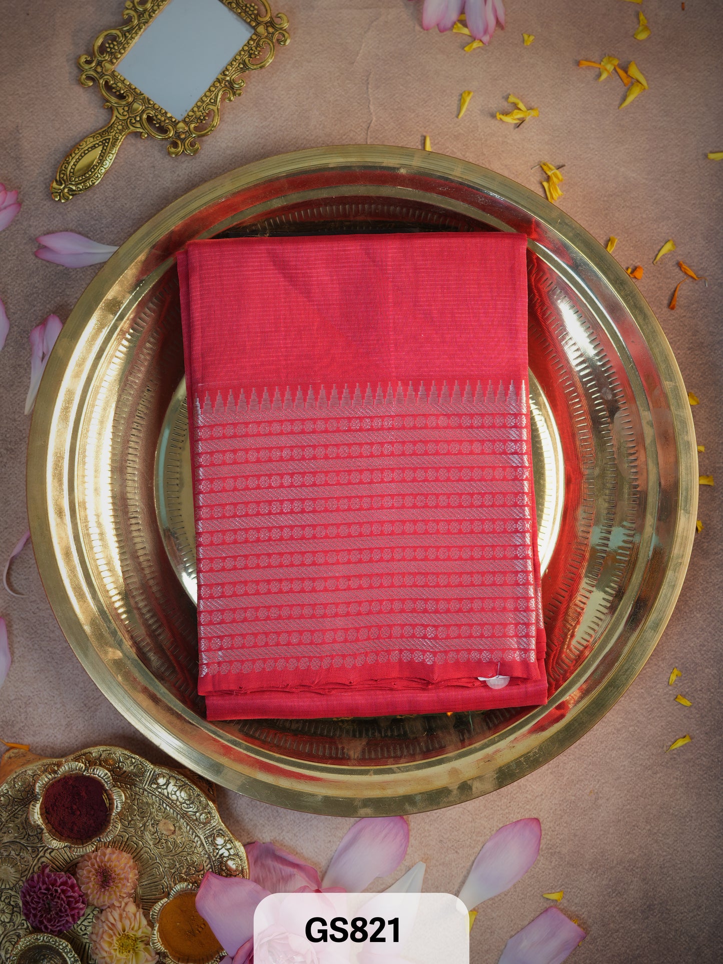 Pure Handloom Mangalgiri Pattu Material (2.5 Meters)