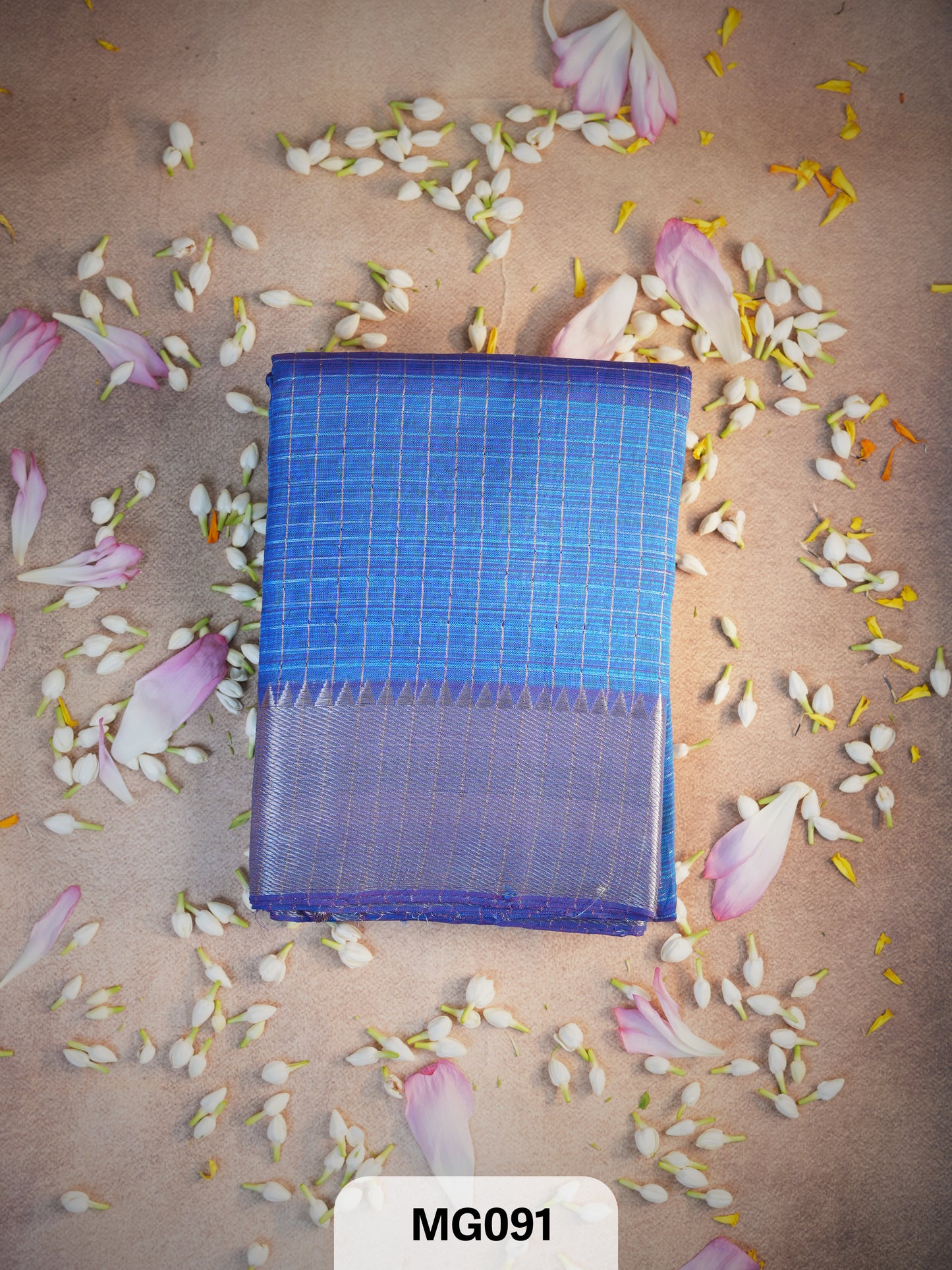 Handloom Mangalgiri pattu zari check saree