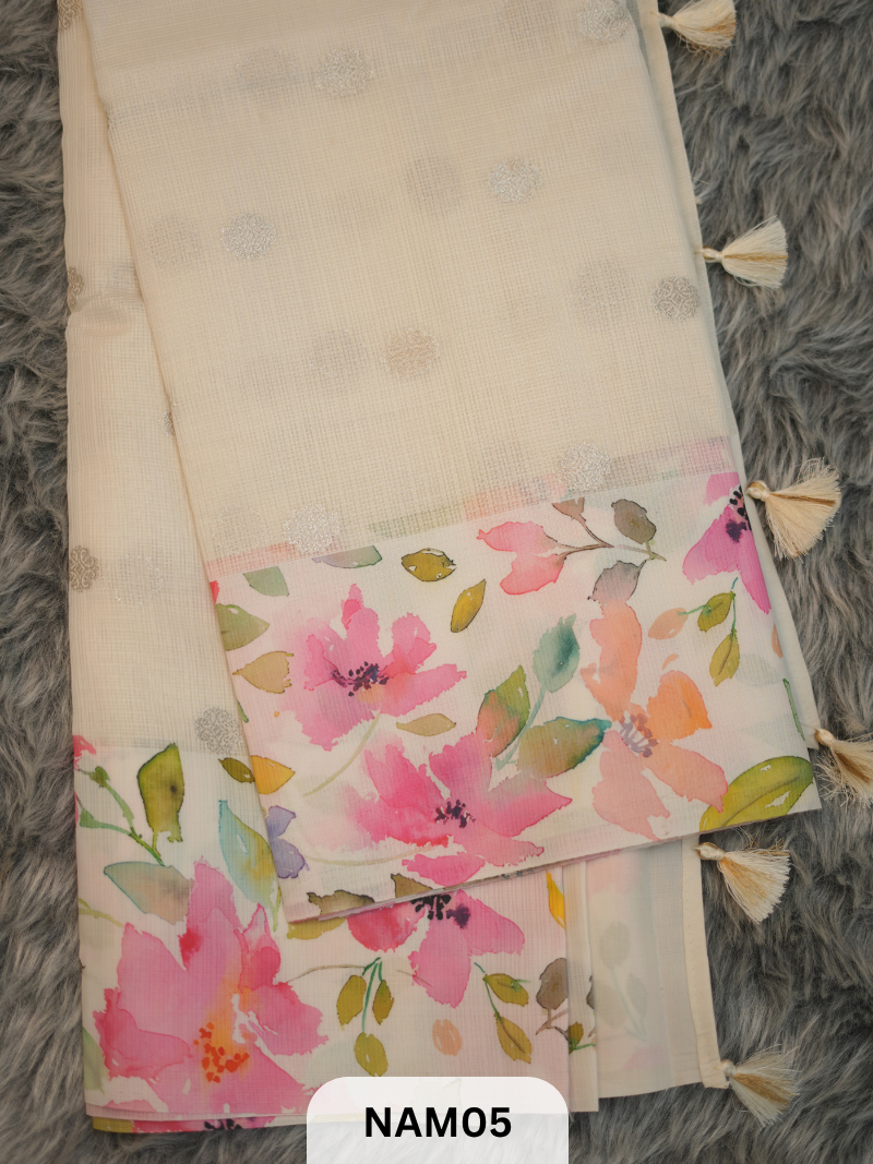 KOTA COTTON WITH DOLLAR BUTTA SAREE