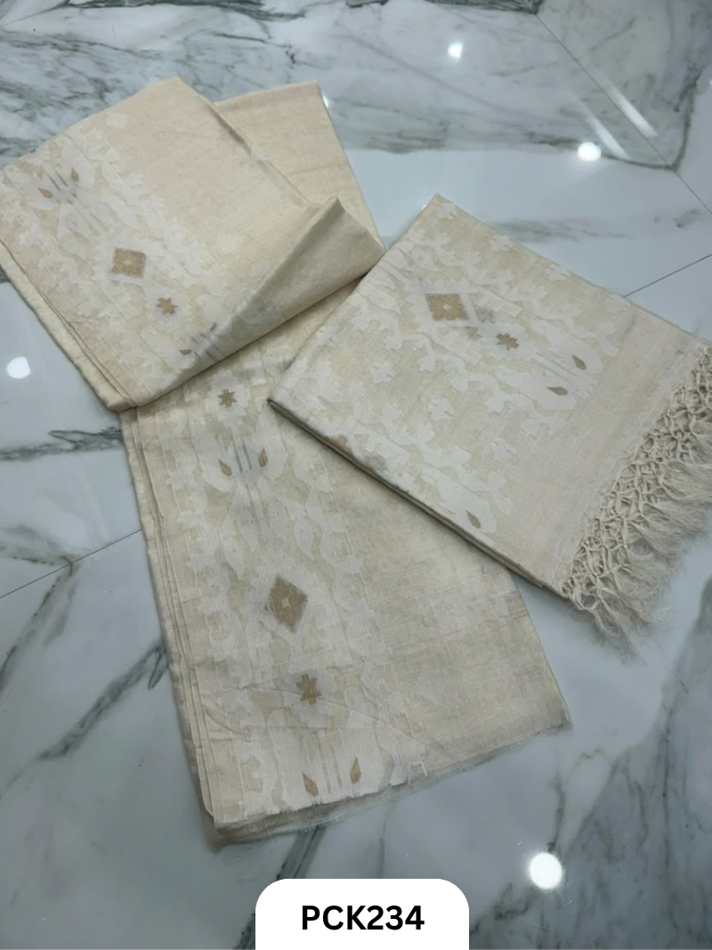 Pure Tussar With Jamdhani Weave Salwar Suit 2Pcs
