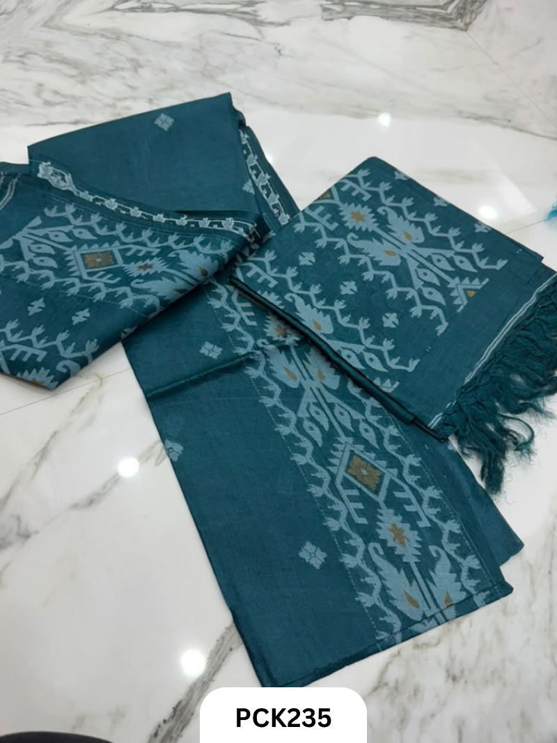 Pure Tussar With Jamdhani Weave Salwar Suit 2Pcs