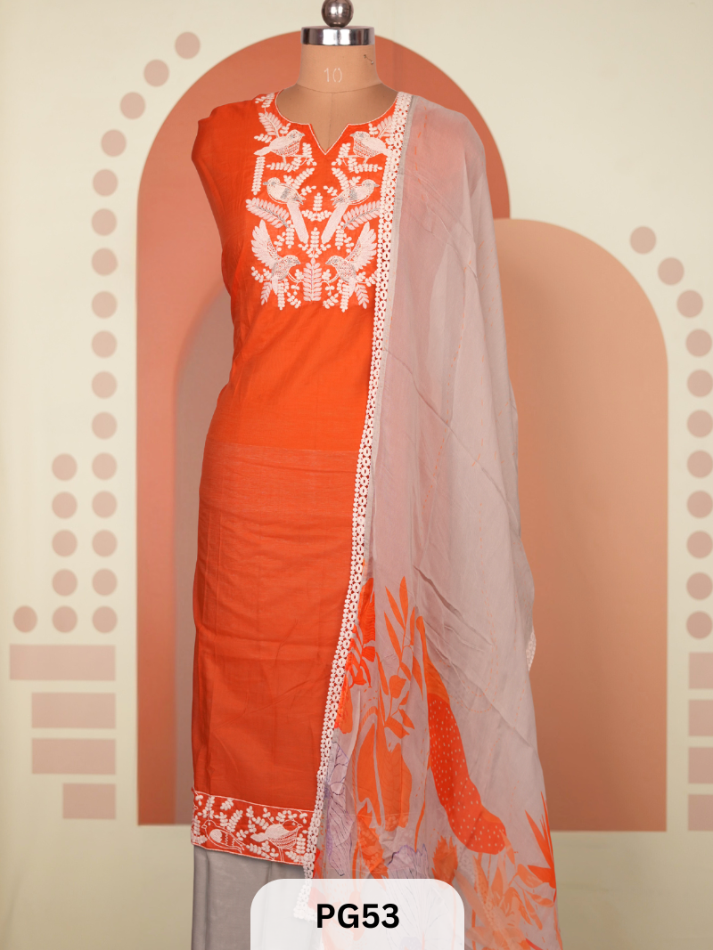 MUSLIN COTTON HEAVY EMBROIDERY SALWAR SUIT