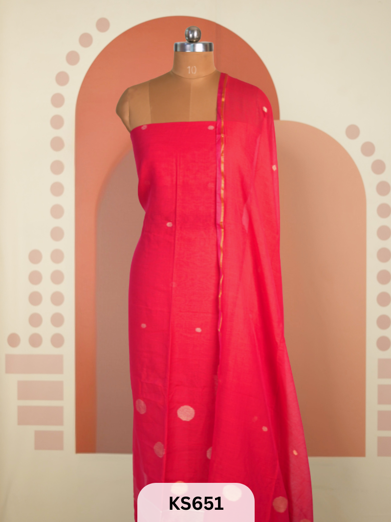 JAMDHANI LINEN TOP WITH DUPATTA