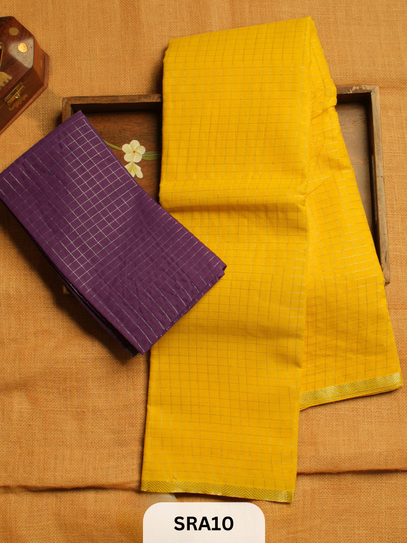 SUNGUDI COTTON SAREE WITH BLOUSE