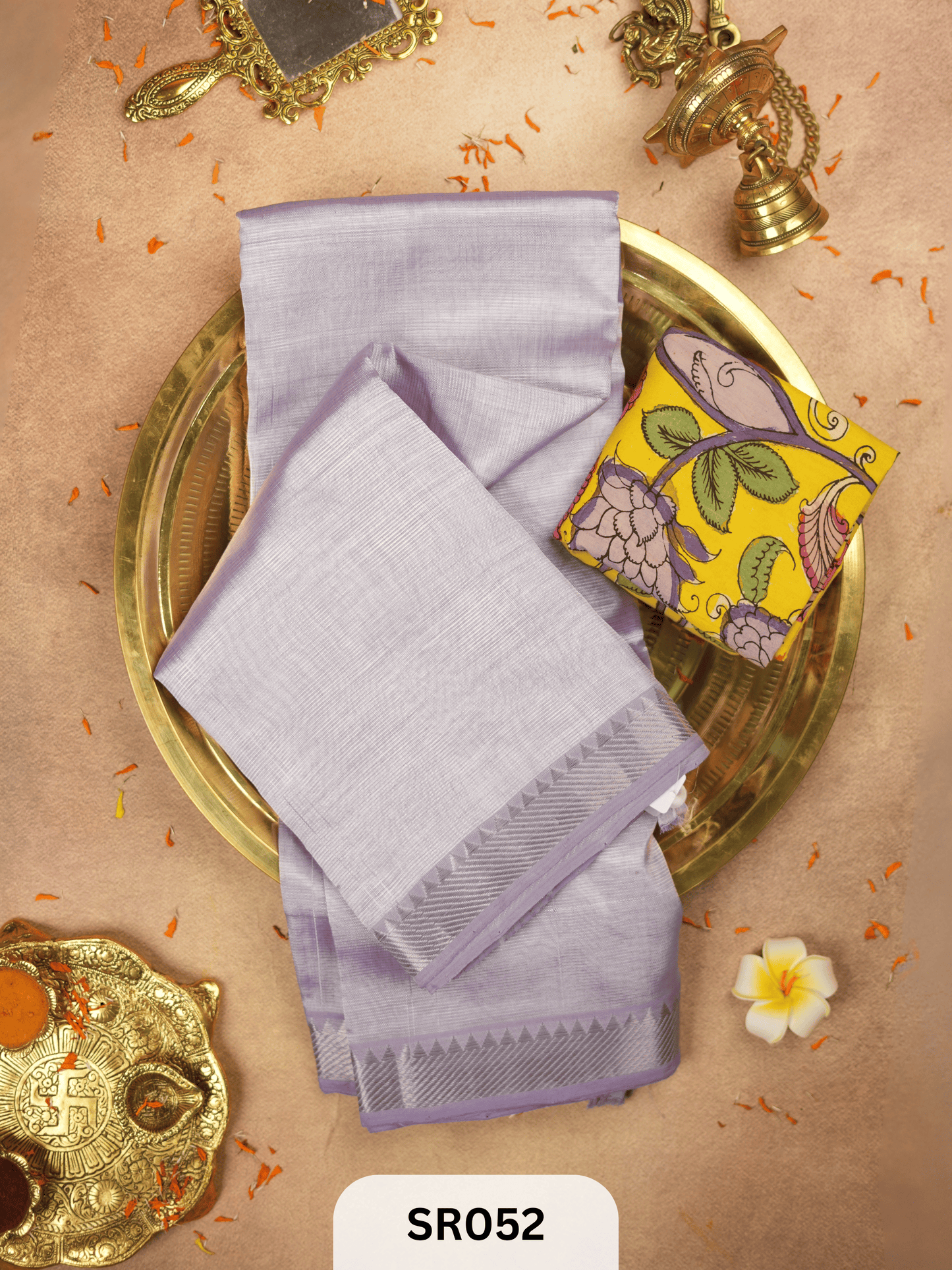 Mangalagiri Silk Saree with kalamkari blouse