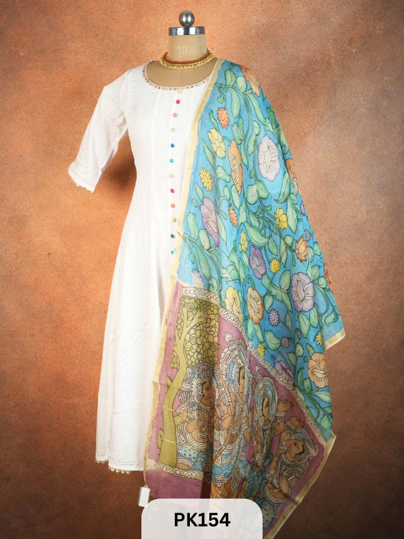 Chanderi Silk Pen Kalamkari dupatta