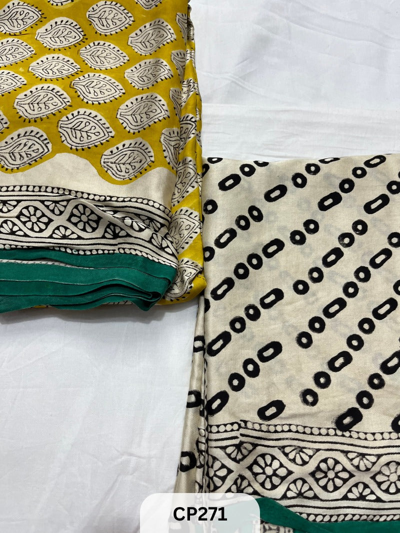 Sanganer Hand Block printed suits in modal silk fabric Suits