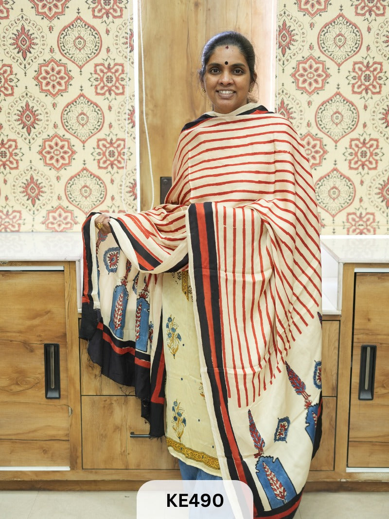 PURE MODAL AJRAKH DUPPATA or MAKE 2.5MTR TOP