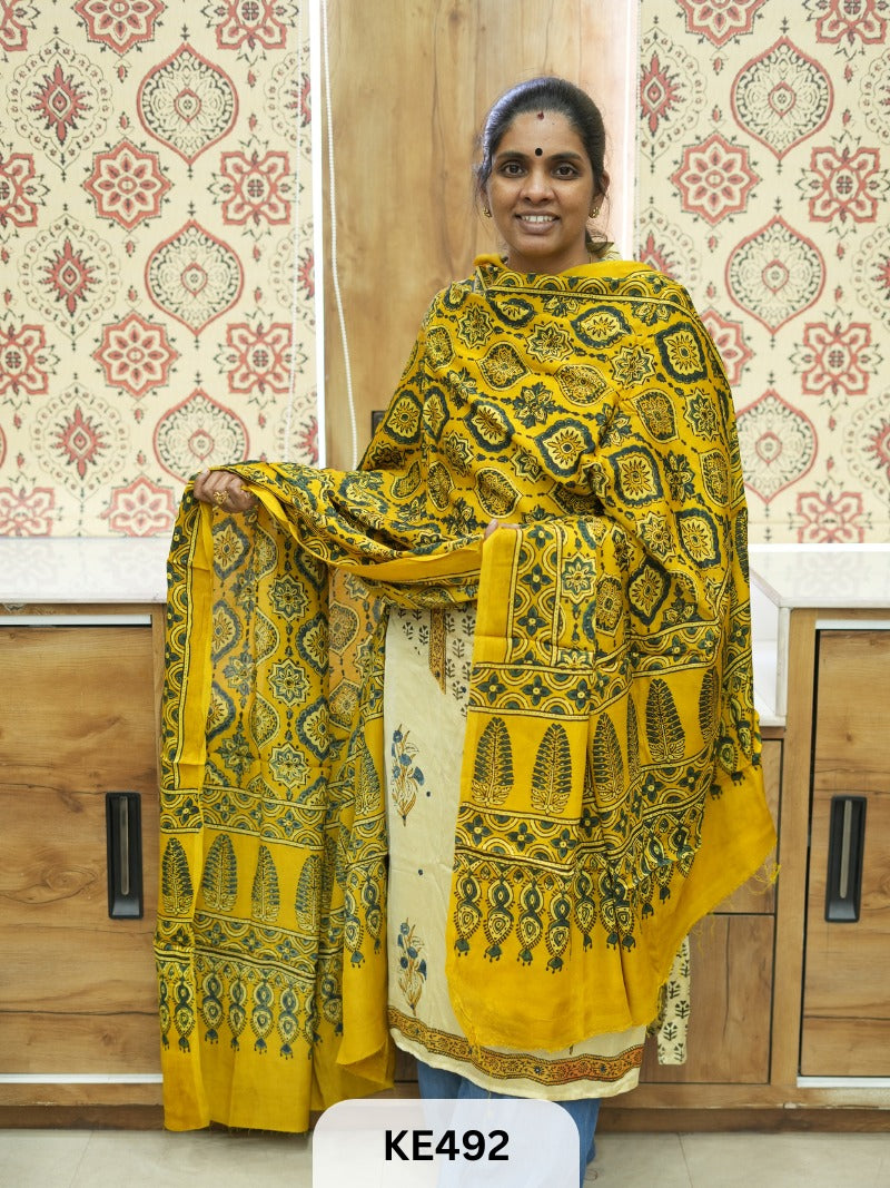 PURE MODAL AJRAKH DUPPATA or MAKE 2.5MTR TOP