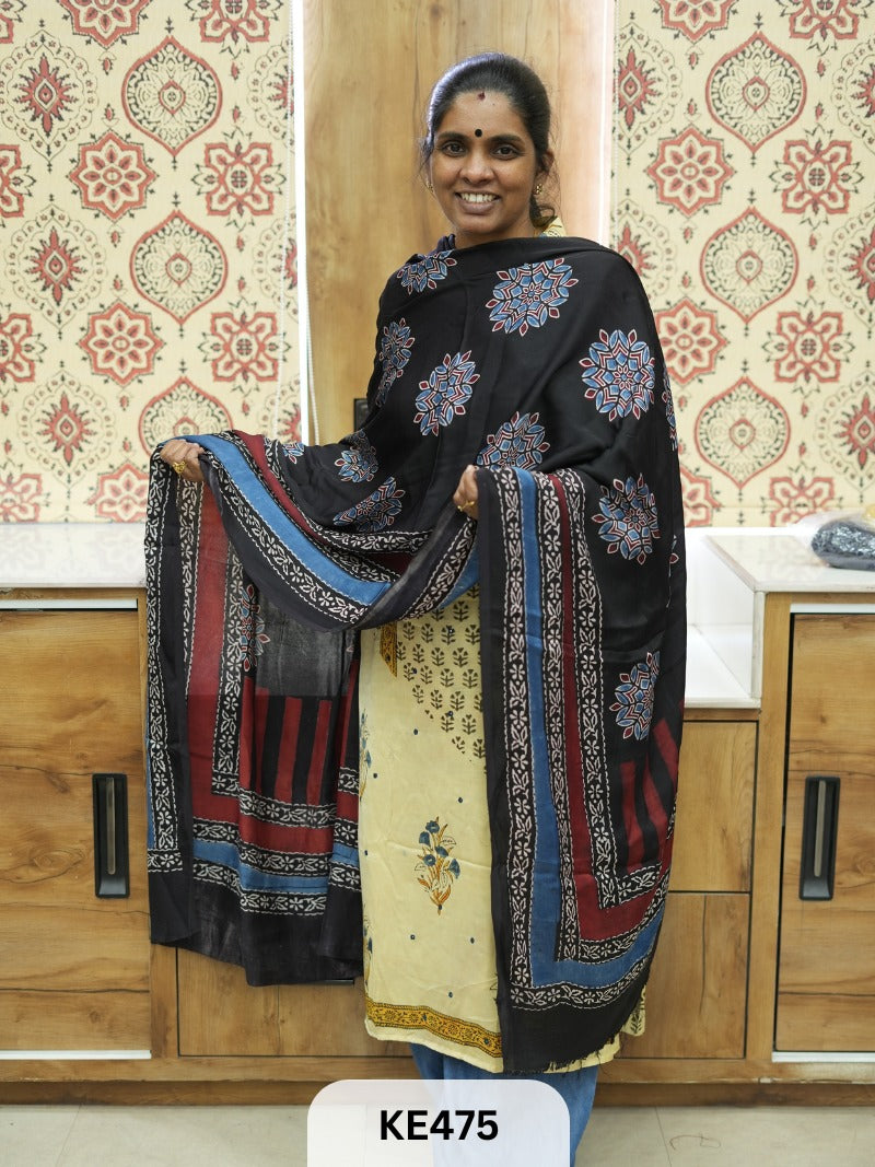 PURE MODAL AJRAKH DUPPATA or MAKE 2.5MTR TOP