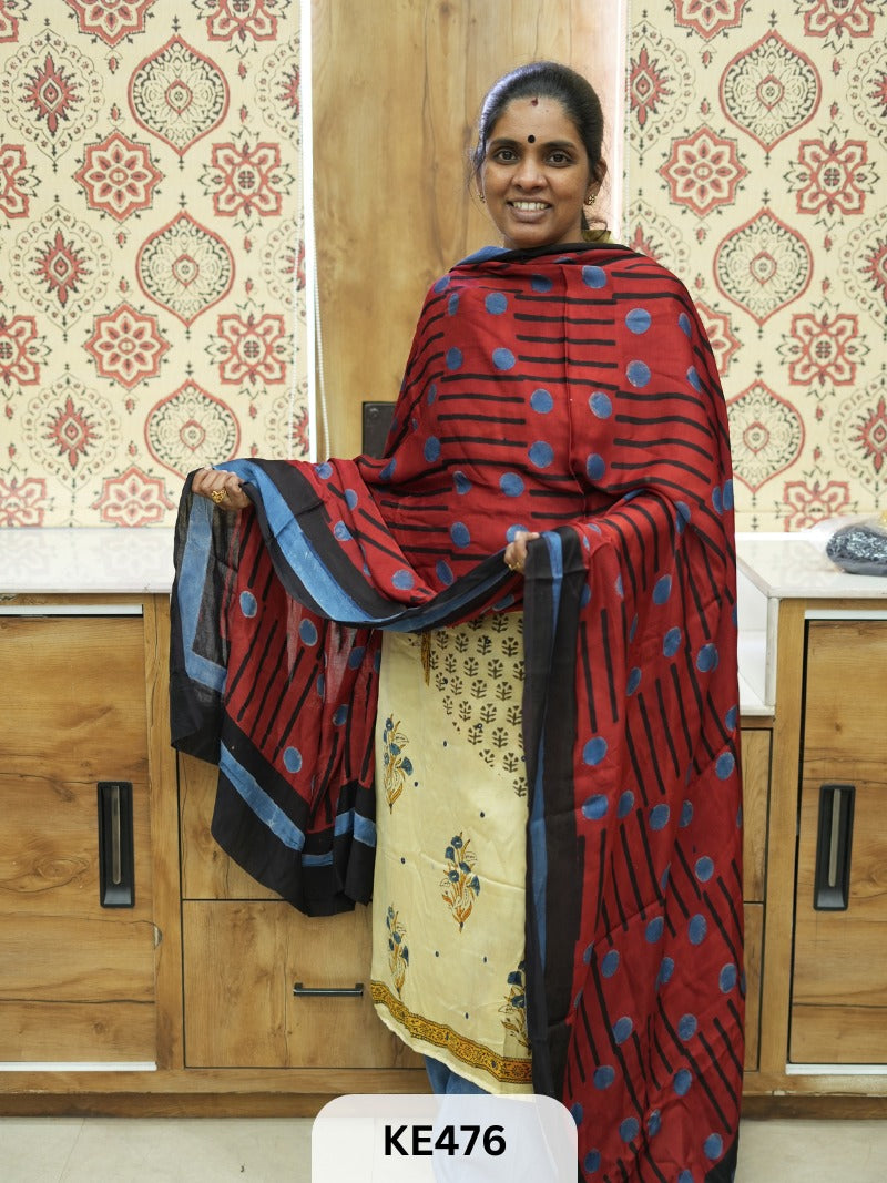 PURE MODAL AJRAKH DUPPATA or MAKE 2.5MTR TOP