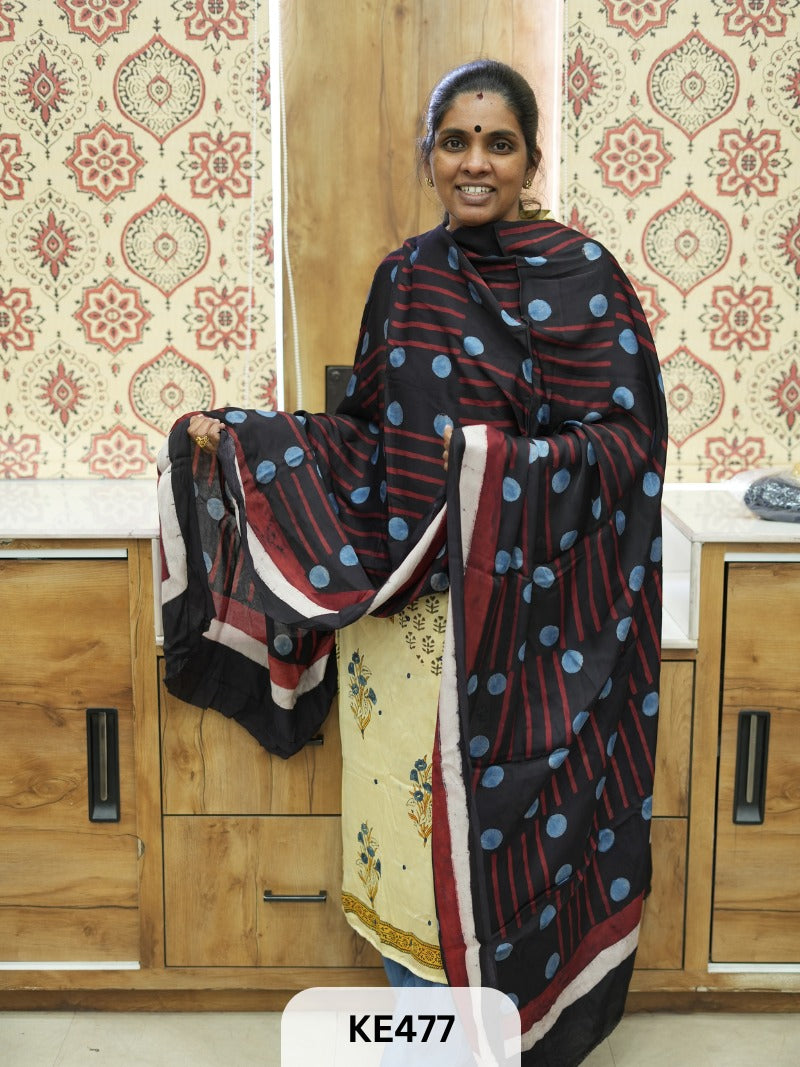 PURE MODAL AJRAKH DUPPATA or MAKE 2.5MTR TOP