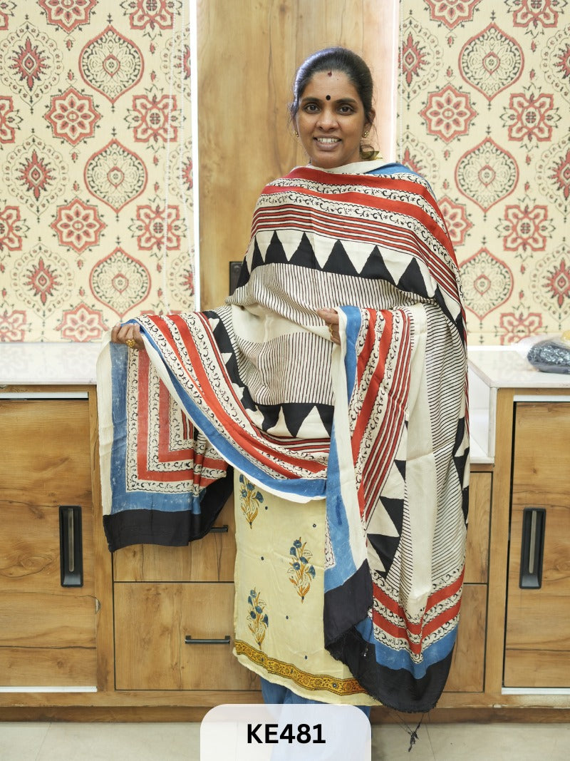 PURE MODAL AJRAKH DUPPATA or MAKE 2.5MTR TOP