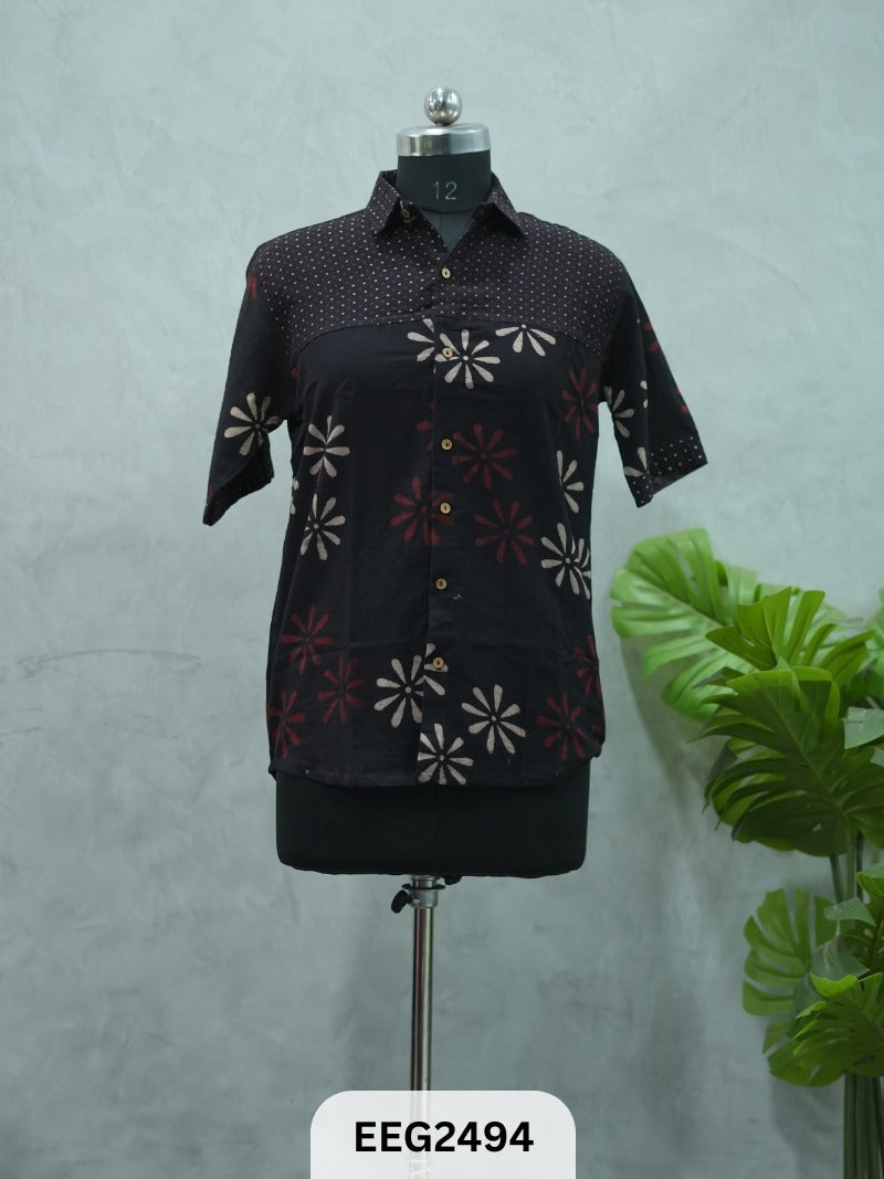 WOMEN MODAL AJRAKH PRINT KHAFTAN SHIRT