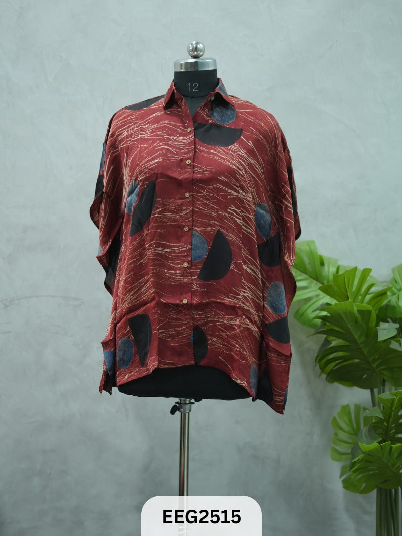 WOMEN MODAL AJRAKH PRINT KHAFTAN SHIRT