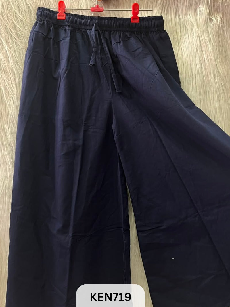 COTTON PLAIN PALAZZO PANT FREESIZE (22-40INCH)