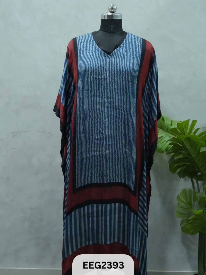 MODAL KHAFTAN WITH MIRROR WORK NECKLINE