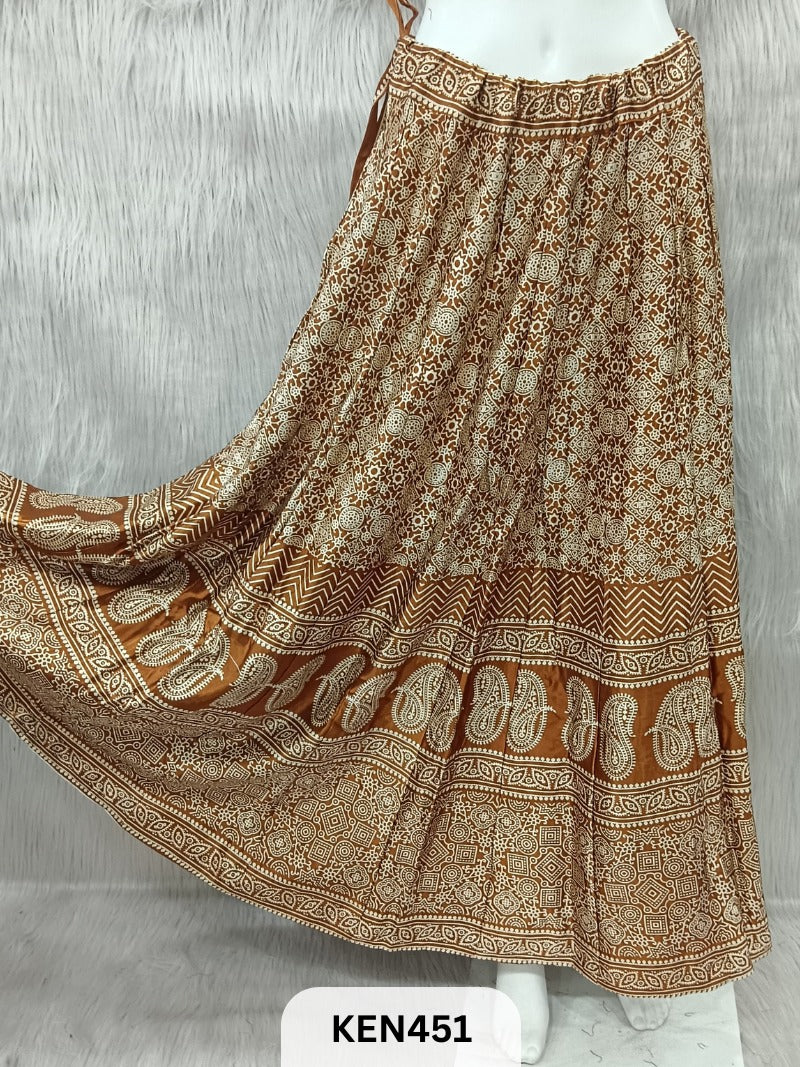 MASHRU PRINTED KALI SKIRT