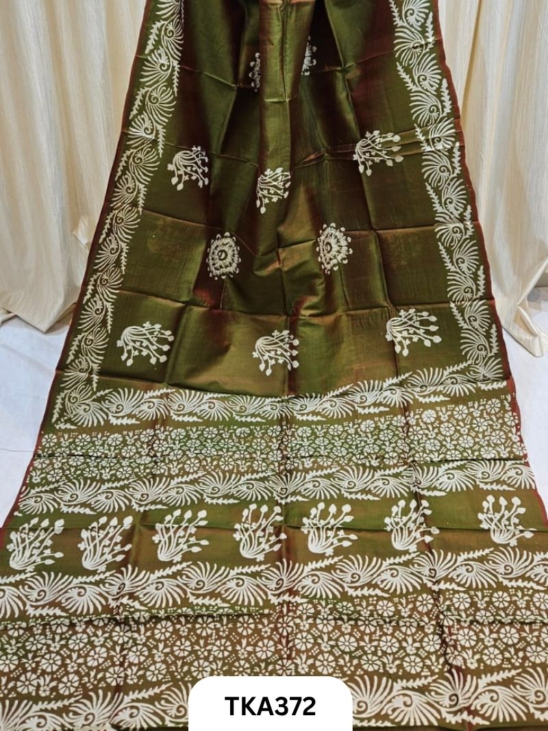 Murshidabad Silk Hand Painted Saree