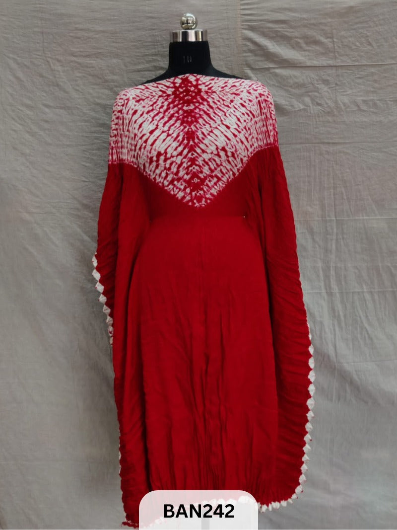SEMI GAJI SHIBORI VIMKO PLAIN 2D EDGING UNSTITCHED KAFTAN