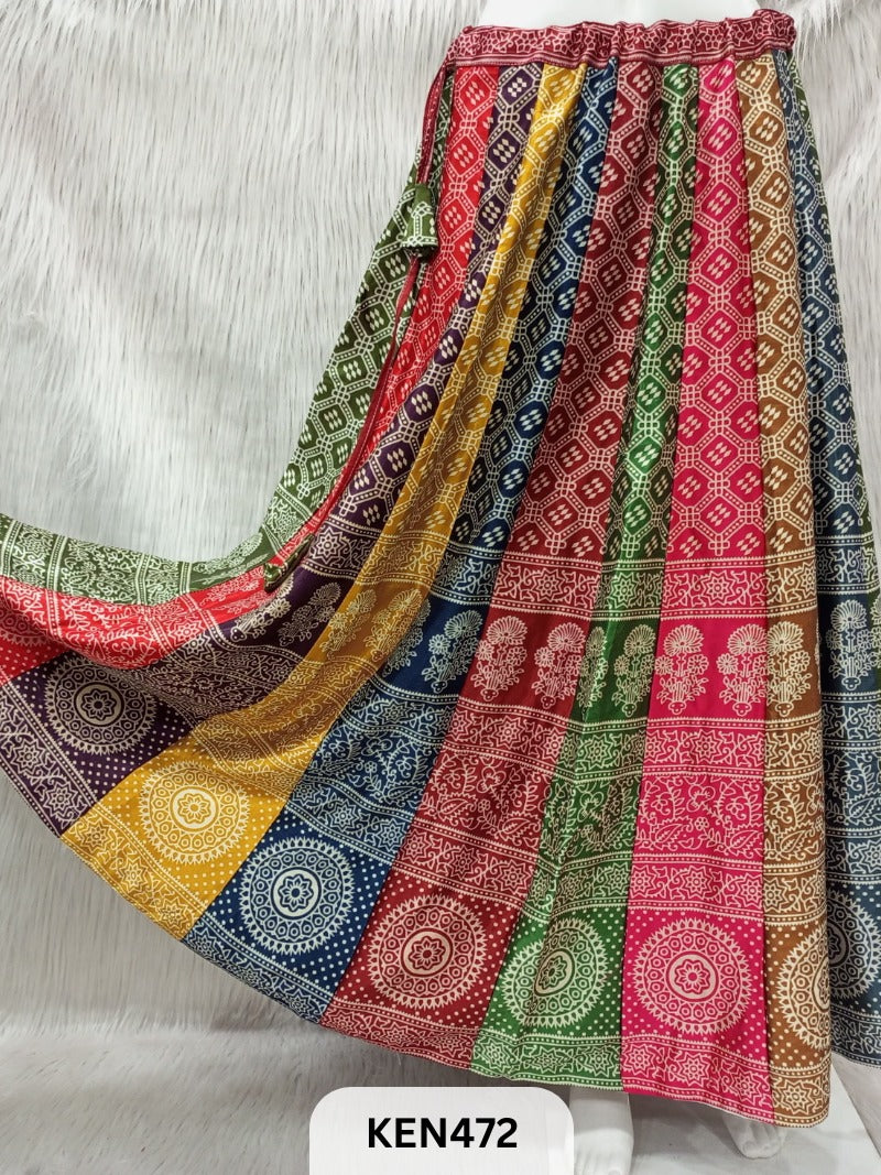 MASHRU PRINTED KALI SKIRT