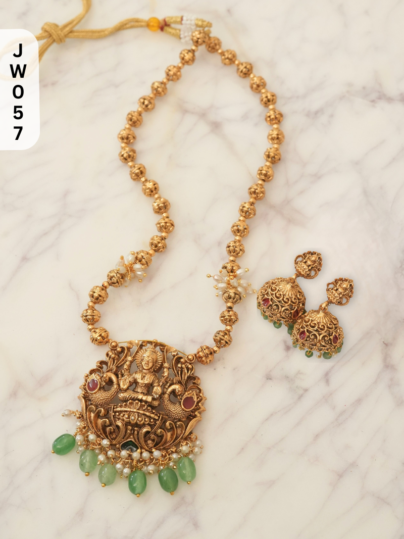 LAKSHMI ARAM WITH GREEN BEADS - FREE SHIPPING