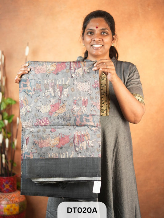 Dupion Semi Tussar - Madhubani Design