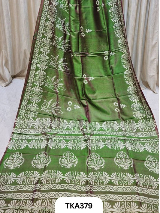 Murshidabad Silk Hand Painted Saree
