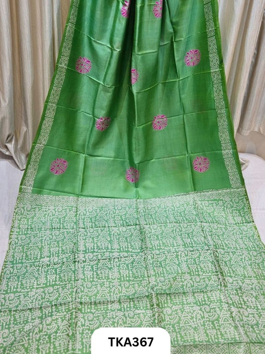 Murshidabad Silk Hand Painted Saree