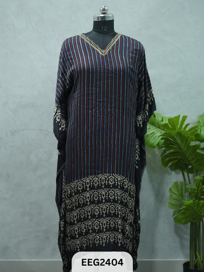 MODAL AJRAKH PRINT KHUFTAN WITH KHATLI WORK