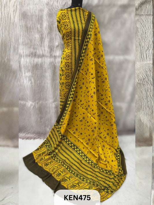 MODAL SILK NATURAL DYE HANDBLOCK PRINT -2PC SUIT -2.40MTR