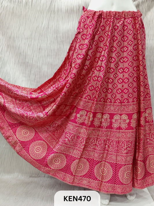 MASHRU PRINTED KALI SKIRT