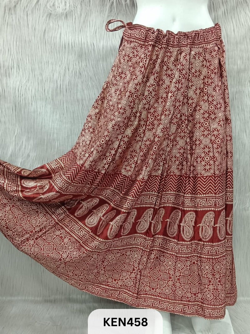 MASHRU PRINTED KALI SKIRT