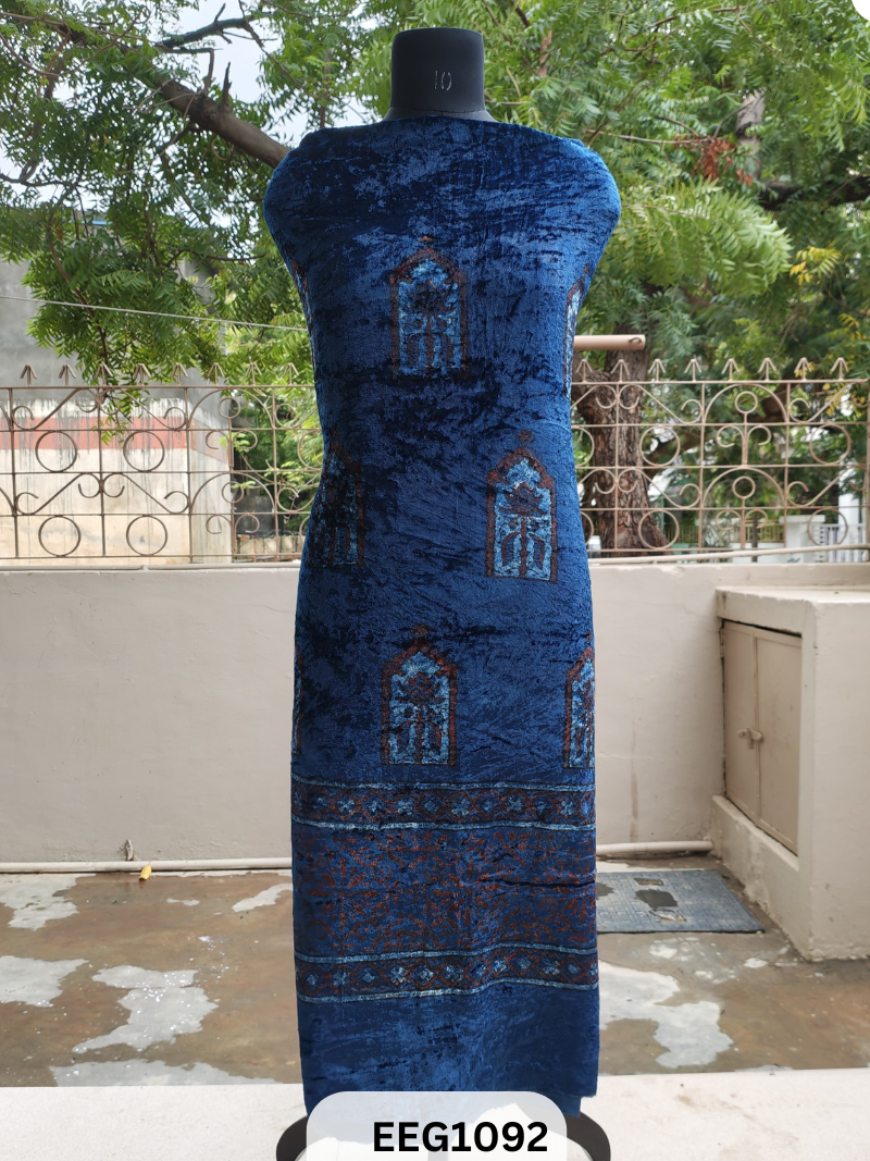 VELVET AJRAKH PRINTED TOP-2.4 MTR