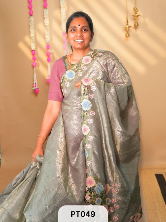 CRUSHED TUSSAR WITH CUT WORK