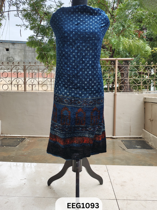 VELVET AJRAKH PRINTED TOP-2.4 MTR