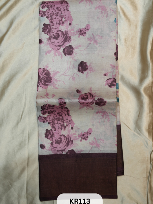 PURE TUSSAR SILK WITH HANDBLOCK AND DIGITAL