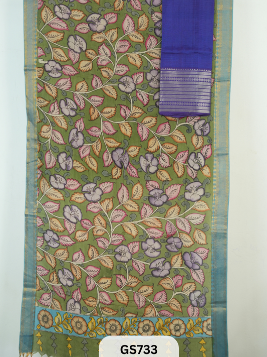 Mangalgiri Top with Pen Kalamkari Dupatta (Top and Dupatta only)