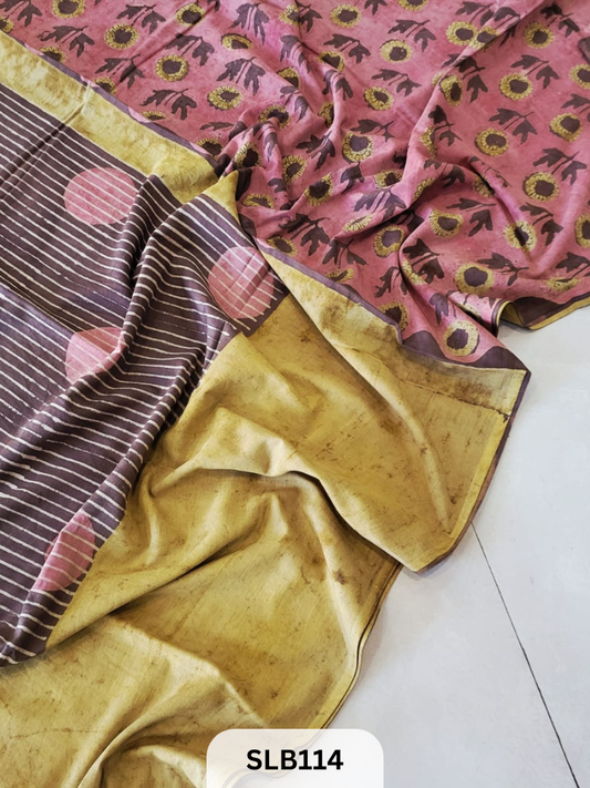 NASHPAL AJRAKH PRINT HAND BLOCK MULMUL COTTON SAREE