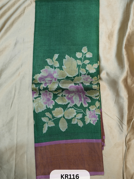 PURE TUSSAR SILK WITH HANDBLOCK AND DIGITAL