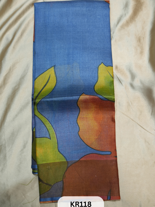 PURE TUSSAR SILK WITH HANDBLOCK AND DIGITAL