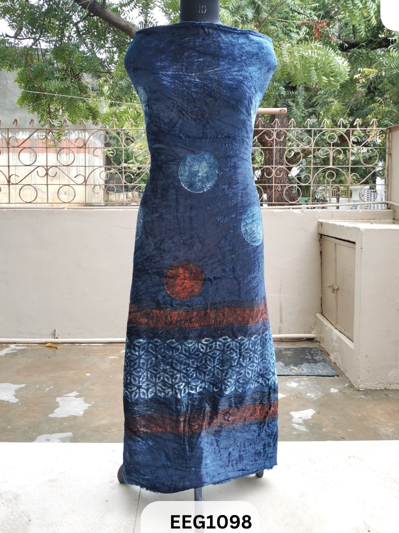 VELVET AJRAKH PRINTED TOP-2.4 MTR