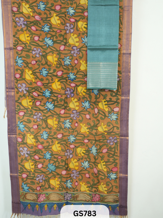 Mangalgiri Top with Pen Kalamkari Dupatta (Top and Dupatta only)