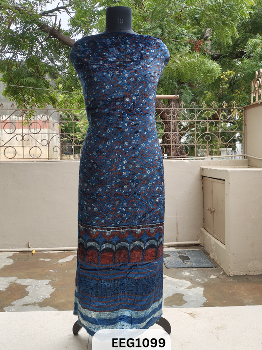 VELVET AJRAKH PRINTED TOP-2.4 MTR