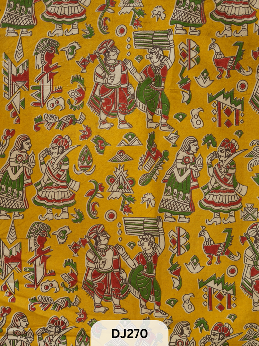 Kalamkari Hand printed - Fabric -1mtr