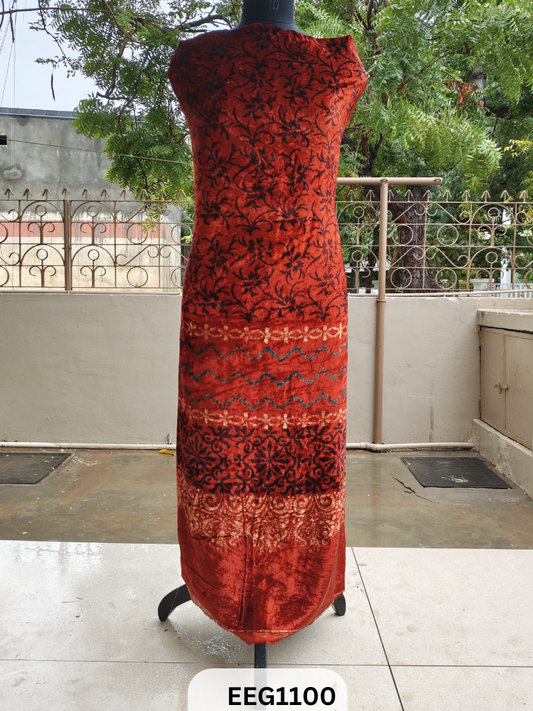 VELVET AJRAKH PRINTED TOP-2.4 MTR