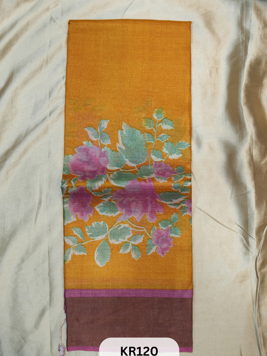 PURE TUSSAR SILK WITH HANDBLOCK AND DIGITAL